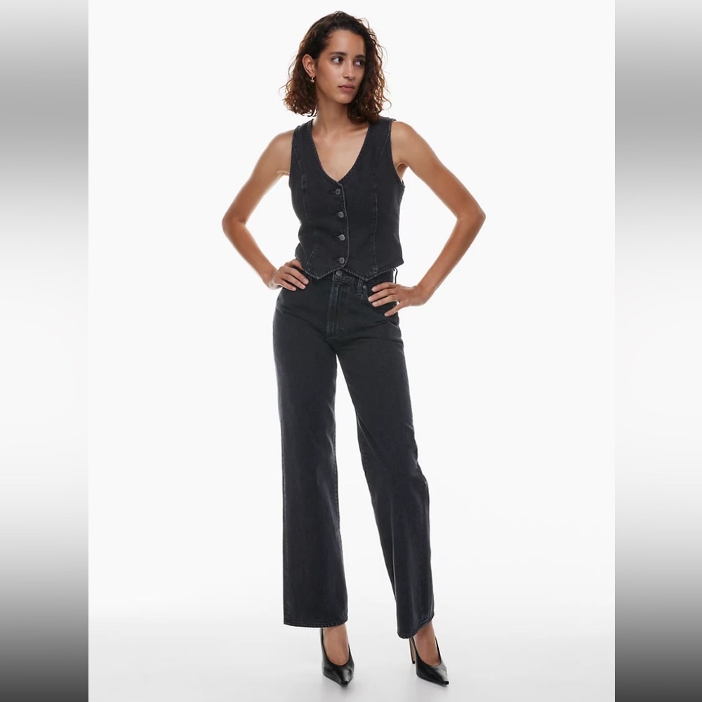 sz 24 Farrah High Rise Wide Leg Denim Forum Jeans